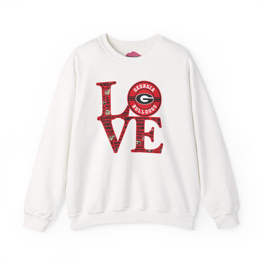 Georgia Bulldogs Love Crewneck Sweatshirt