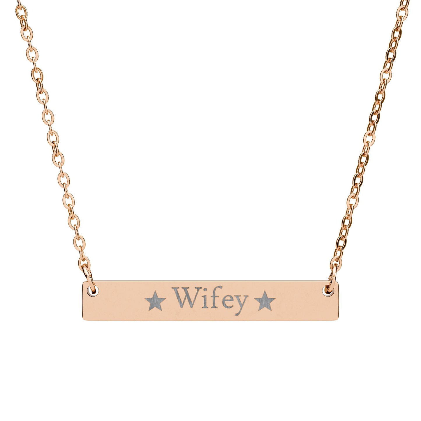 Engraved Bar Necklace — Horizontal