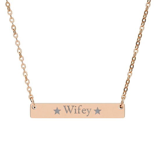 Engraved Bar Necklace — Horizontal