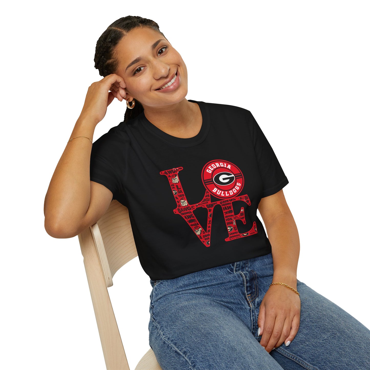 Georgia Bulldogs Love Unisex Soft Style Tee