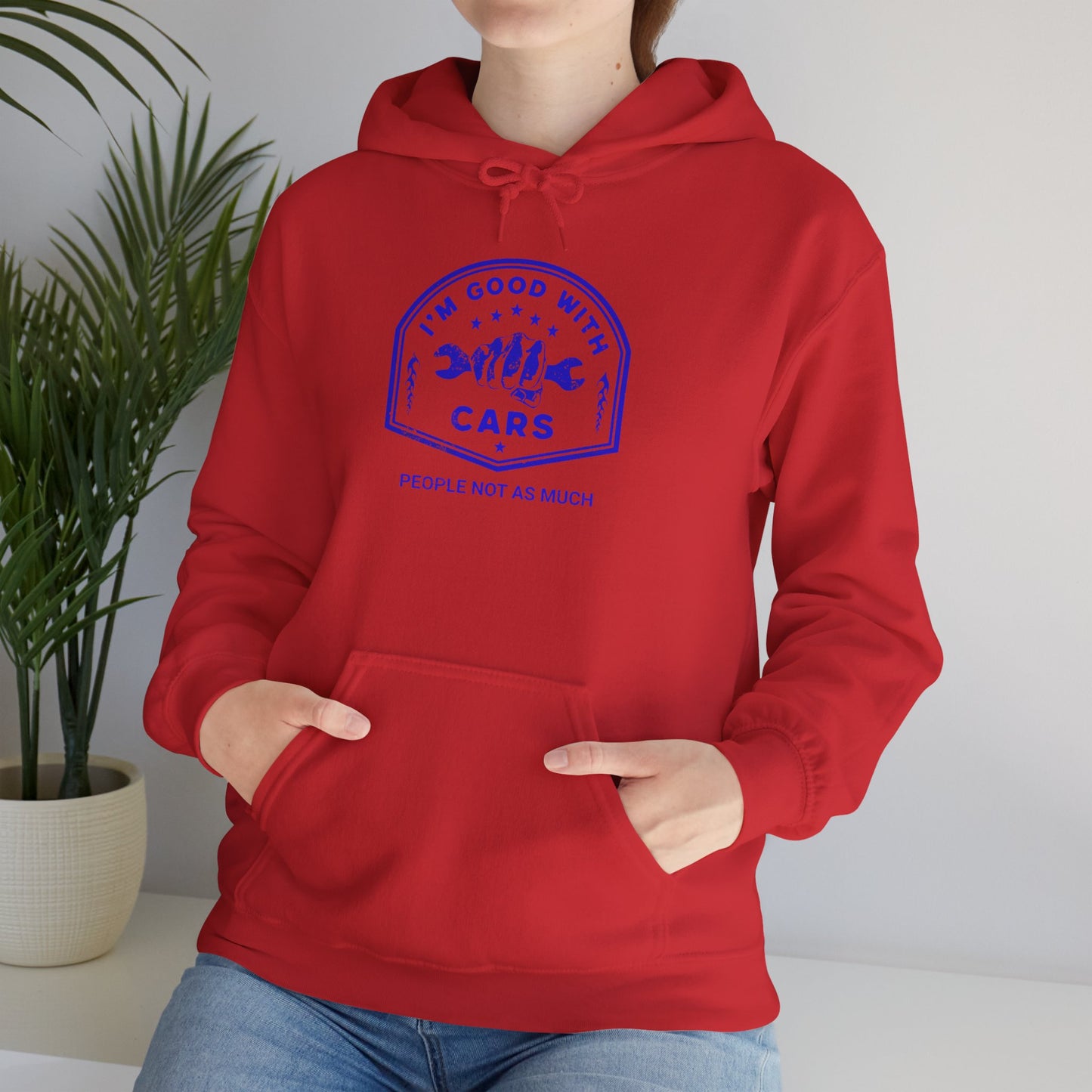 Good With Cars, People Not As Much Graphic Hooded Sweatshirt