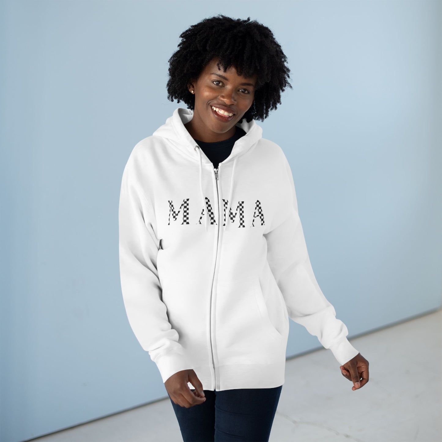 Mama Racer Unisex Zip Hoodie - Perfect Gift for Moms