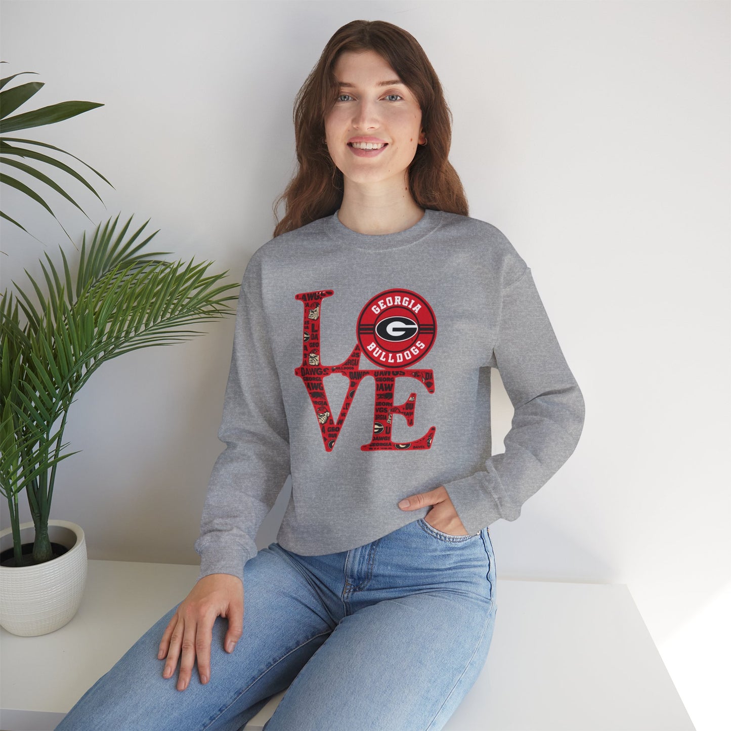 Georgia Bulldogs Love Crewneck Sweatshirt