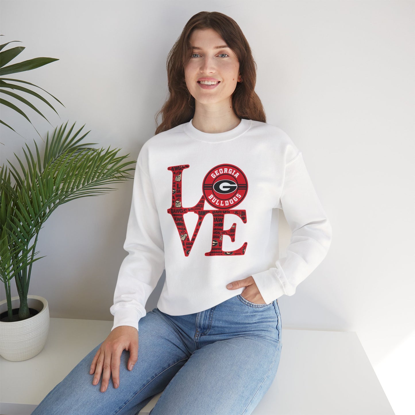 Georgia Bulldogs Love Crewneck Sweatshirt