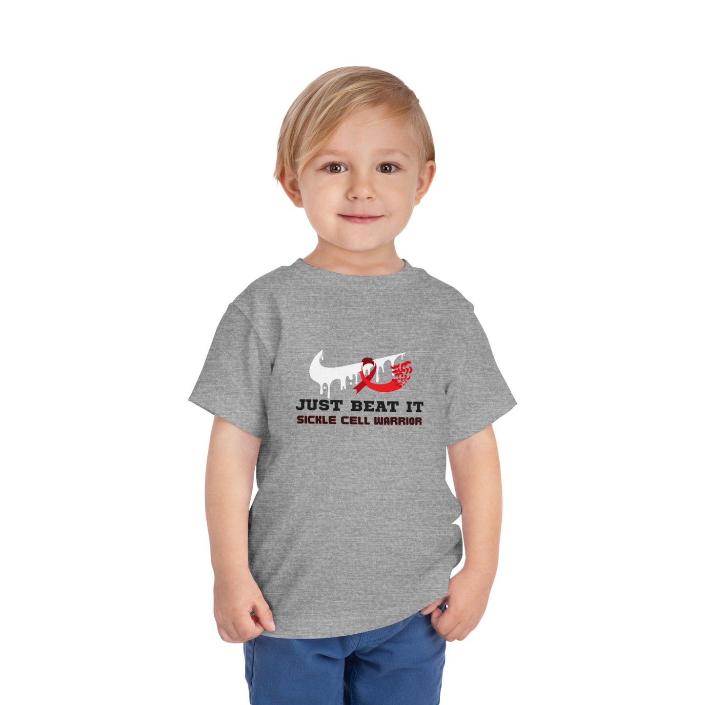 Just Beat It Sickle Cell Warrior Toddler Short Sleeve Tee