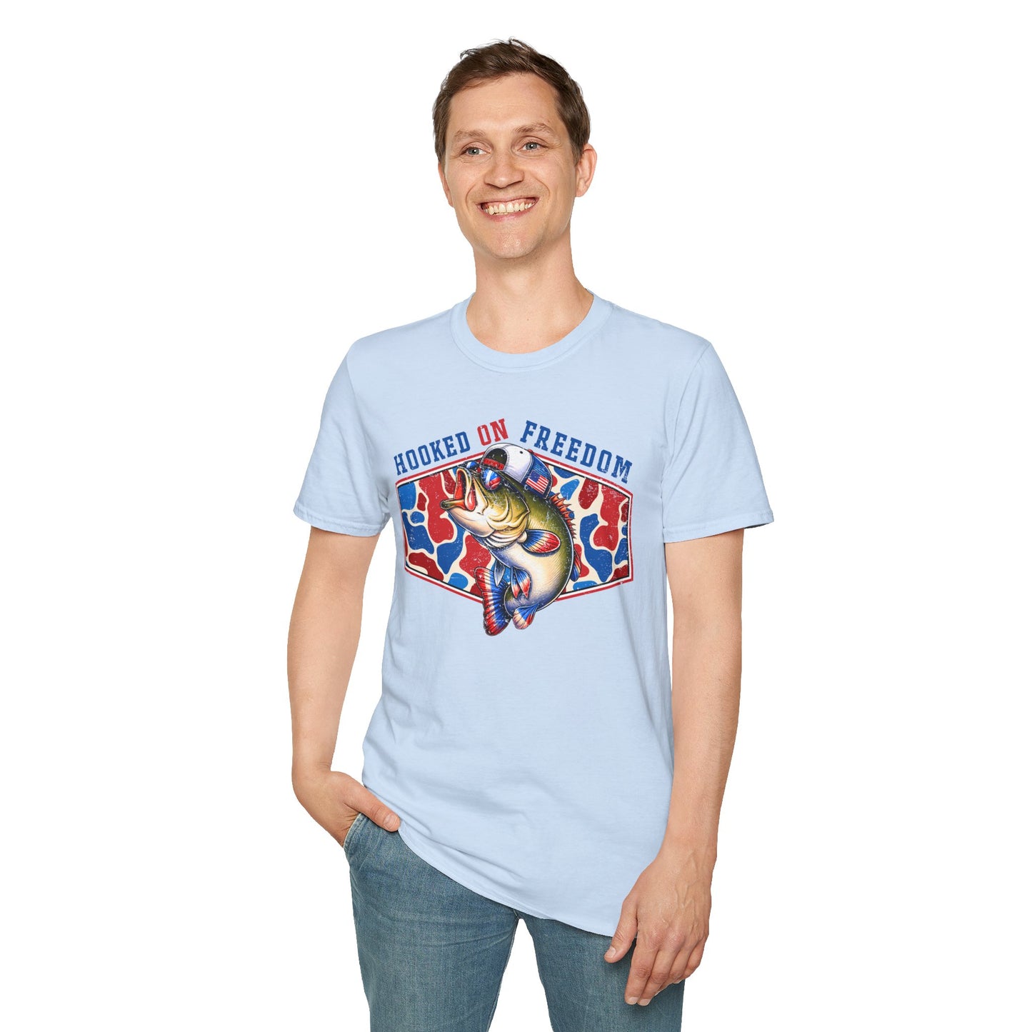 Hooked on Freedom Bass Fishing Tee