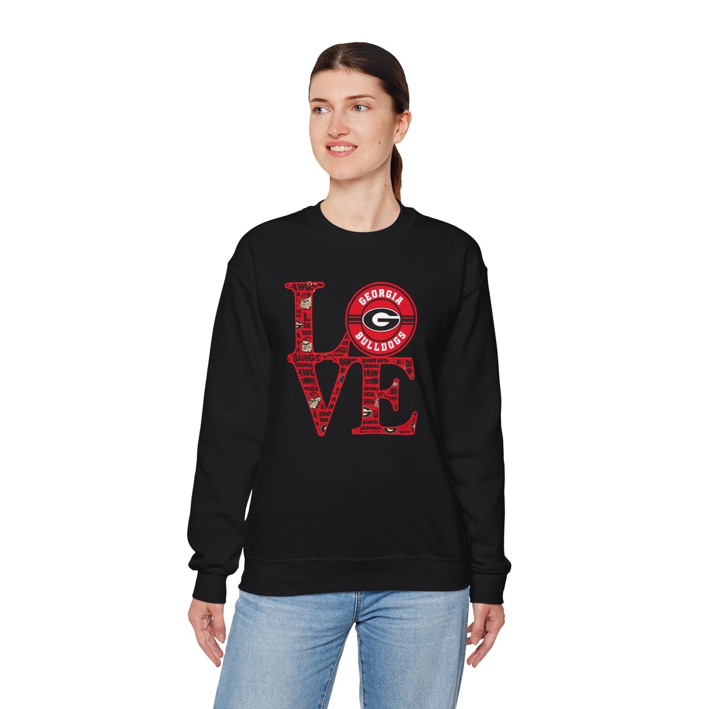 Georgia Bulldogs Love Crewneck Sweatshirt