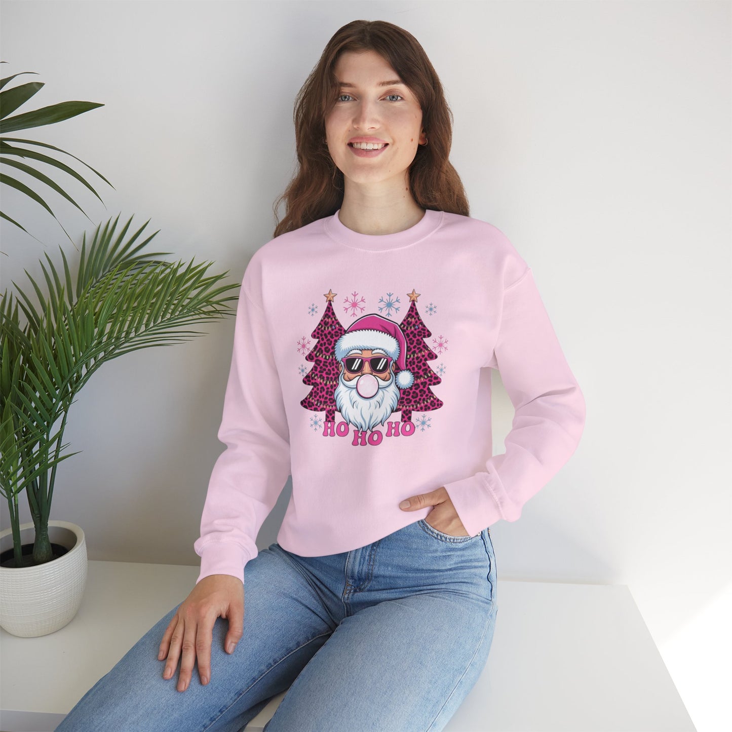 Santa Sunglasses “Ho Ho Ho” Holiday Crewneck Sweatshirt