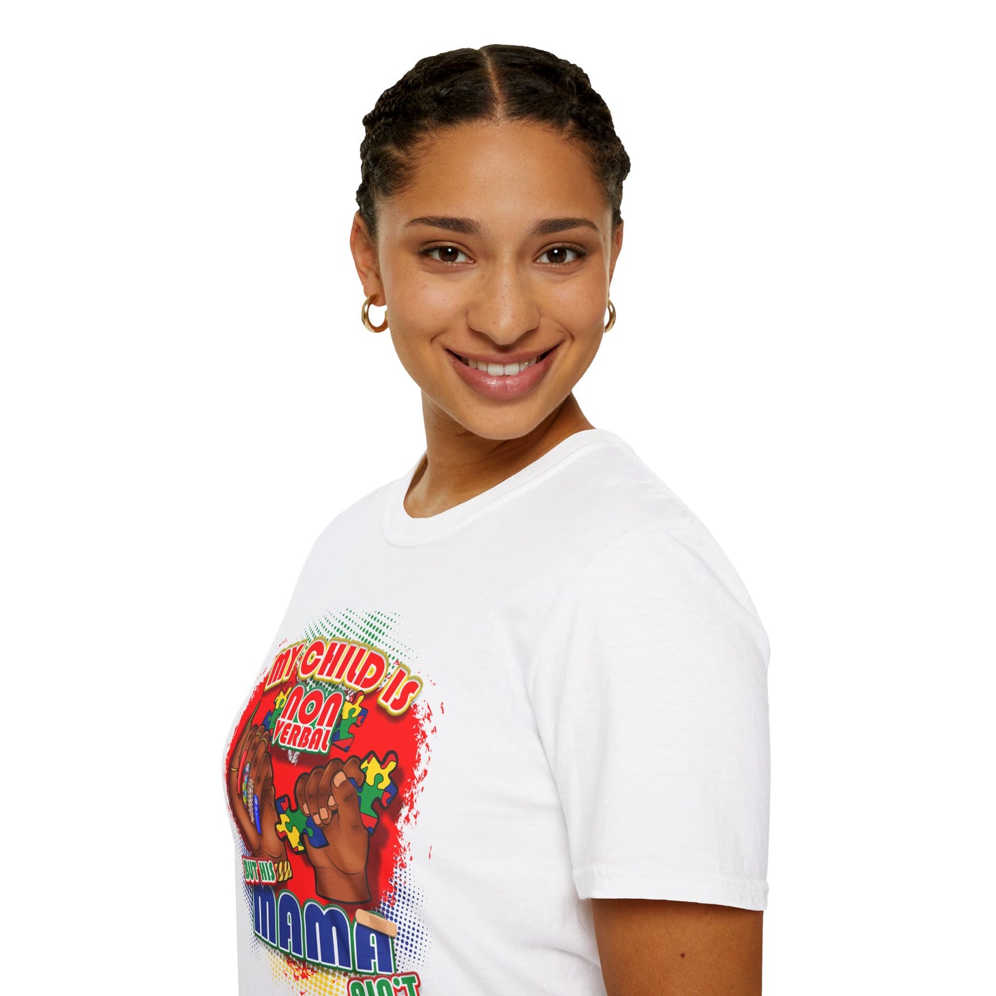 My Child is Nonverbal But His Mama Ain't Unisex Softstyle T-Shirt