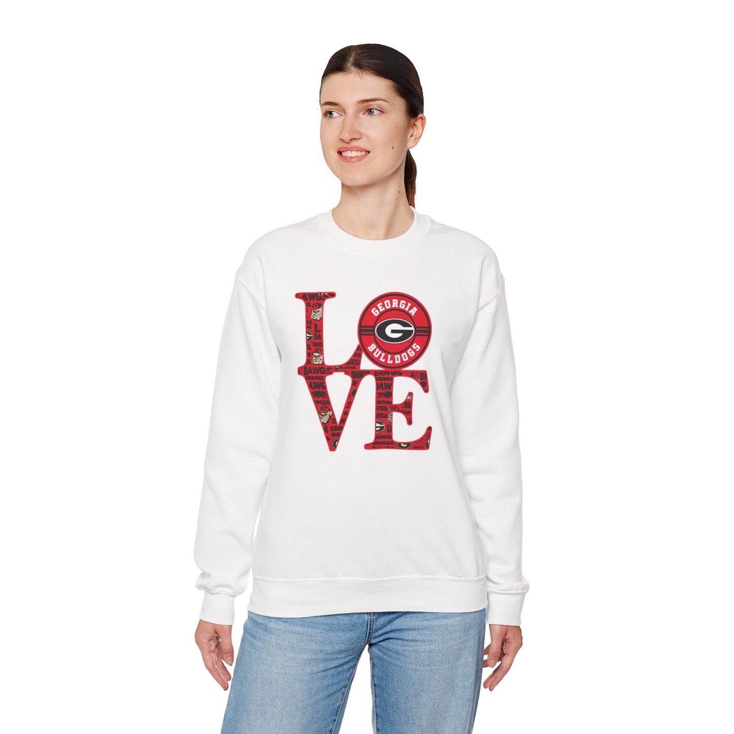 Georgia Bulldogs Love Crewneck Sweatshirt