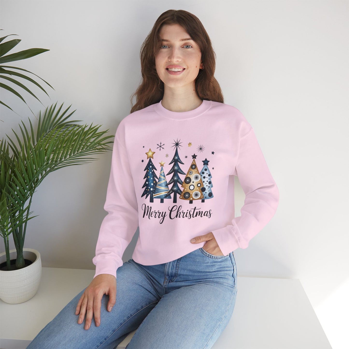 Golden Christmas Tree Crewneck Sweatshirt