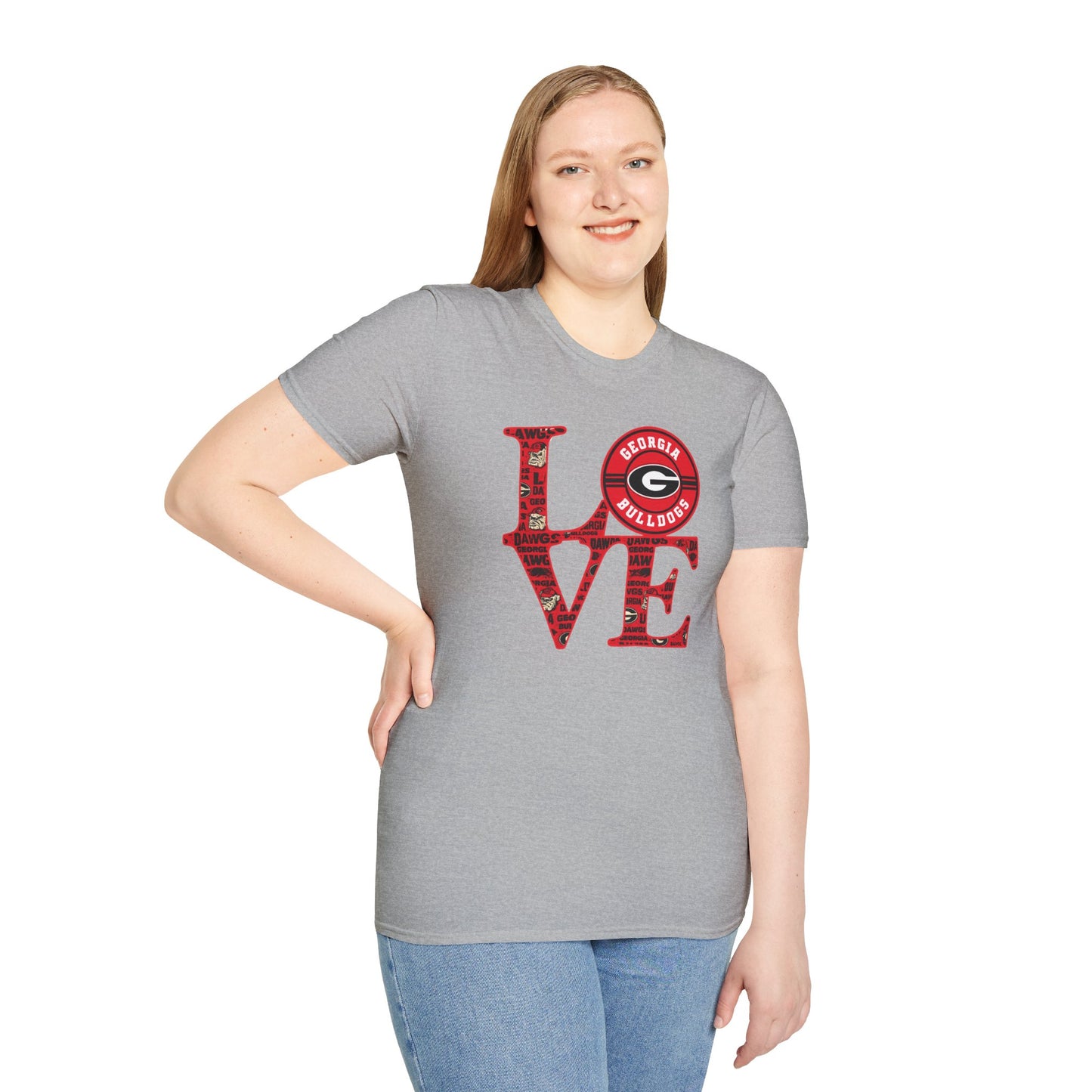 Georgia Bulldogs Love Unisex Soft Style Tee