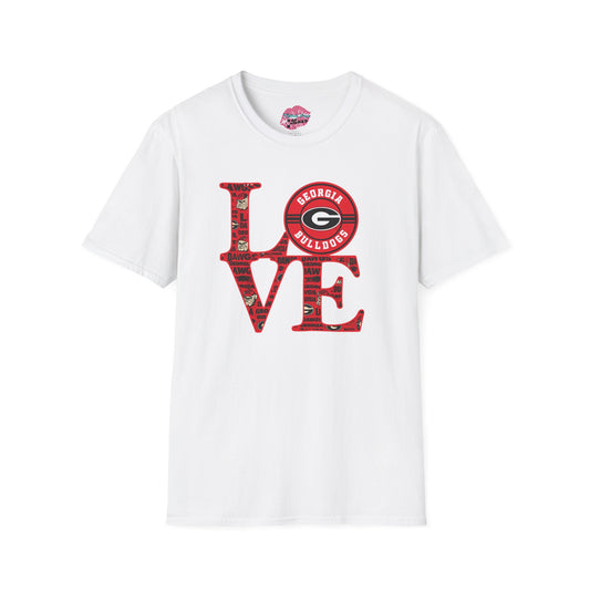 Georgia Bulldogs Love Unisex Soft Style Tee