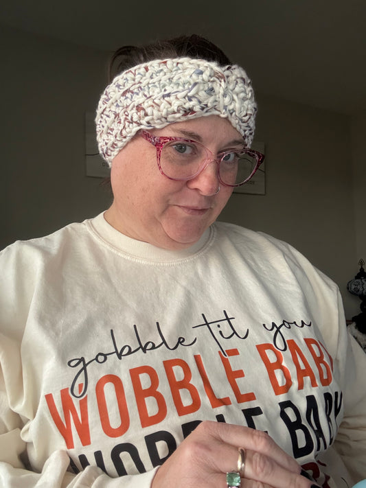 π Cozy Tricolor Crocheted Ear Warmer