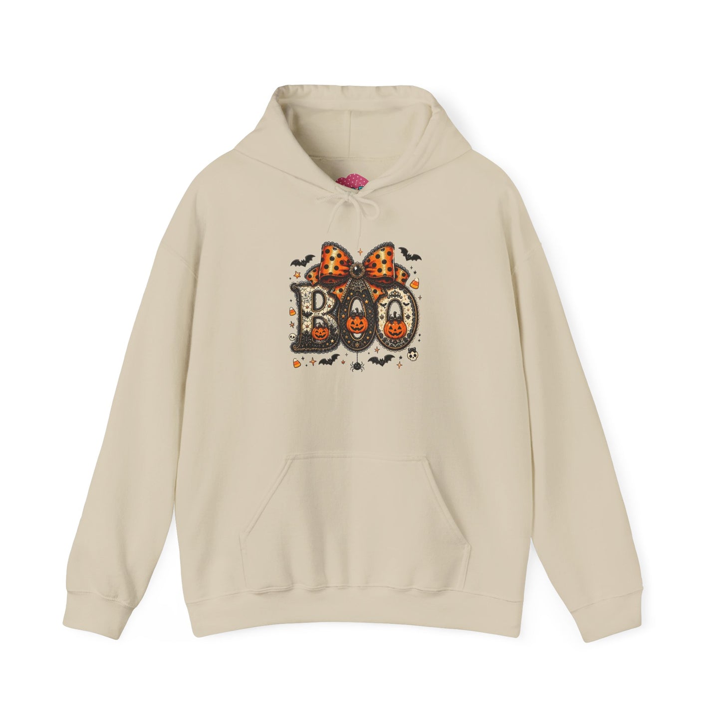 Halloween "Boo" Hoodie – Cute Leopard Bow Pumpkin Design
