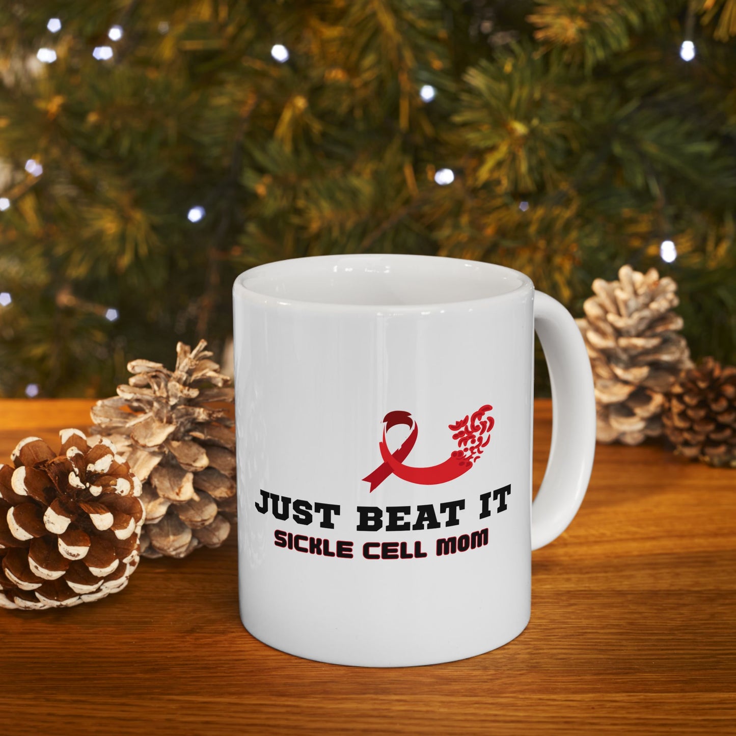 Just Beat It Warrior" Sickle Cell Ceramic Mug  (11oz/15oz)