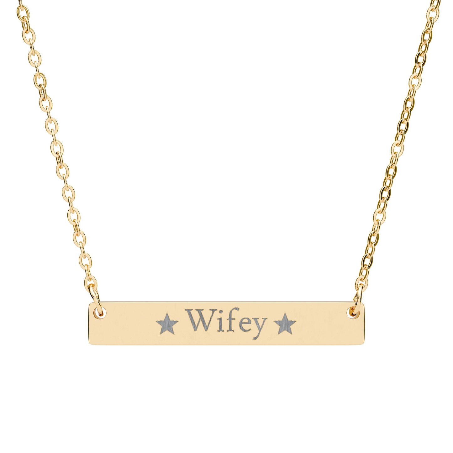 Engraved Bar Necklace — Horizontal