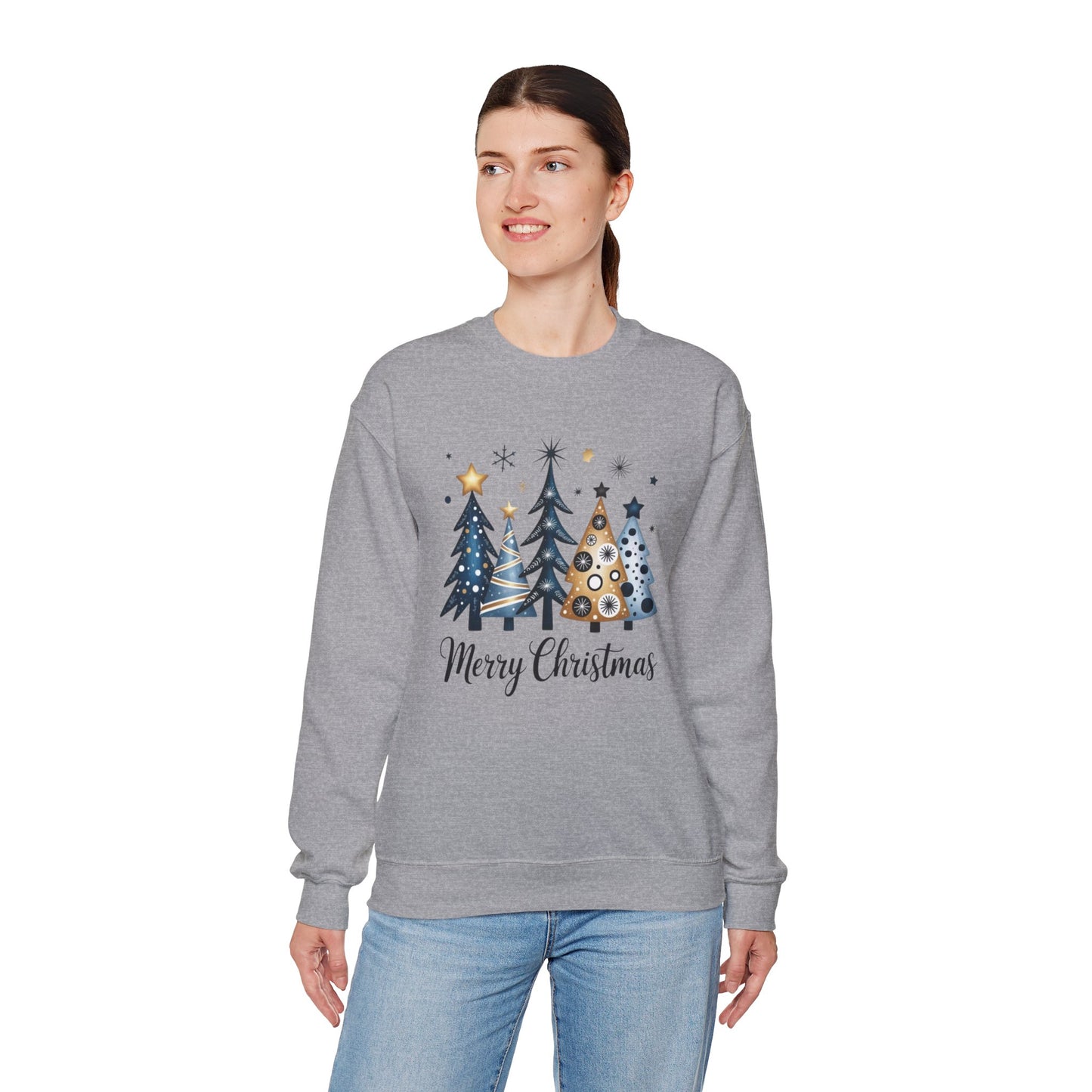 Golden Christmas Tree Crewneck Sweatshirt