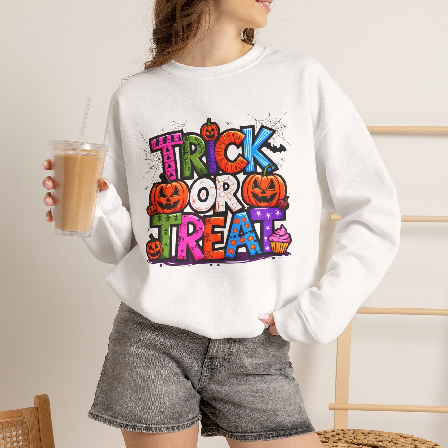 Halloween Trick or Treat Crewneck Sweatshirt