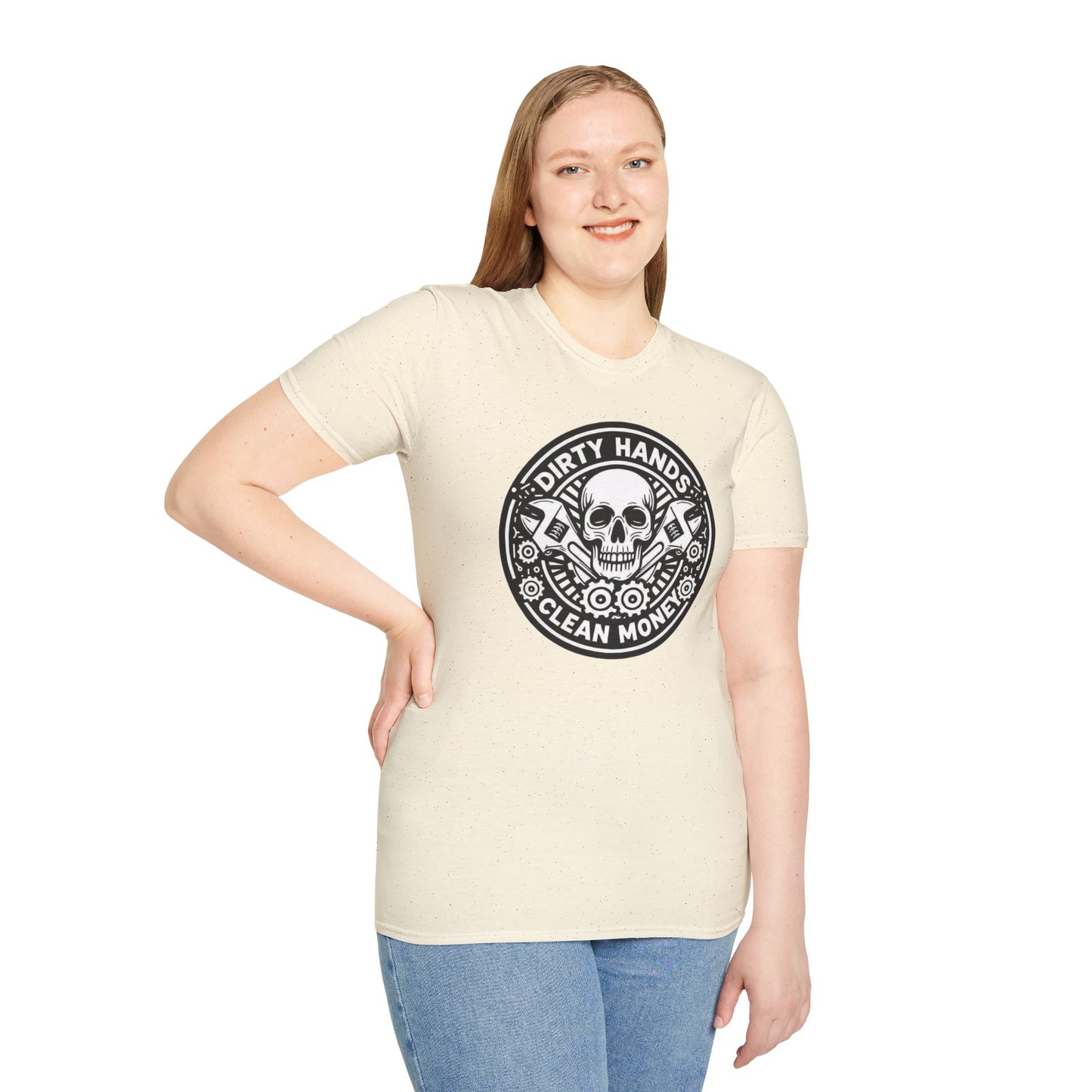 Dirty Hands, Clean Money Skull Unisex Graphic Tee