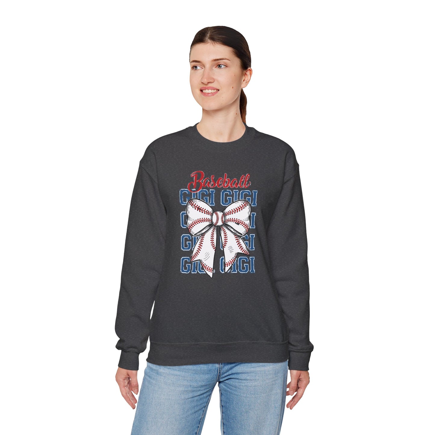 Gigi Baseball Bow Crewneck Sweatshirt