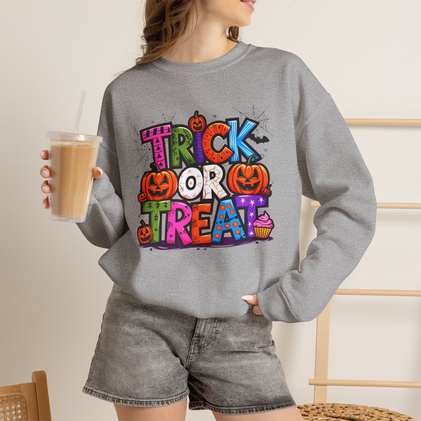 Halloween Trick or Treat Crewneck Sweatshirt