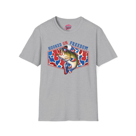 Hooked on Freedom Bass Fishing Tee