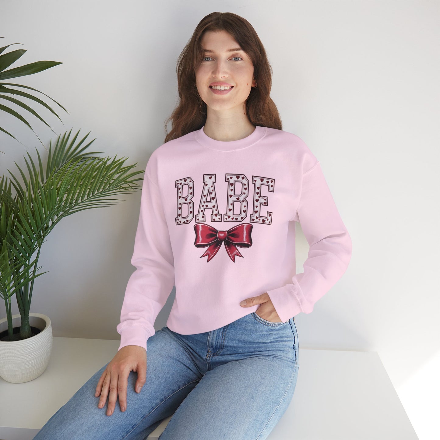 Babe Bow Crewneck Sweatshirt