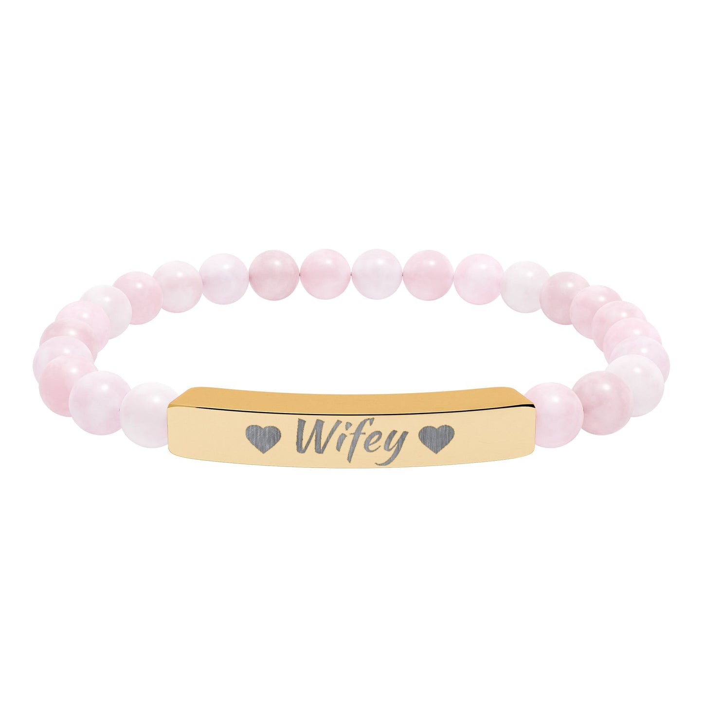 Engraved Natural Stone Stretch Bracelet