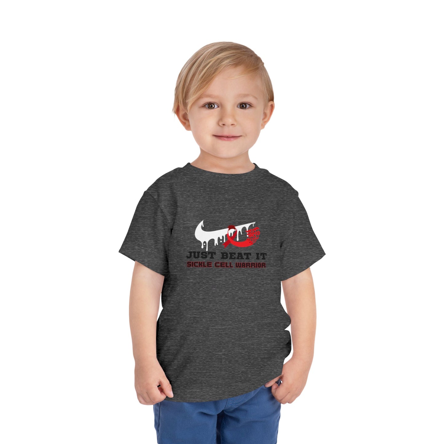 Just Beat It Sickle Cell Warrior Toddler Short Sleeve Tee
