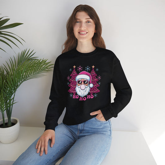 Santa Sunglasses “Ho Ho Ho” Holiday Crewneck Sweatshirt