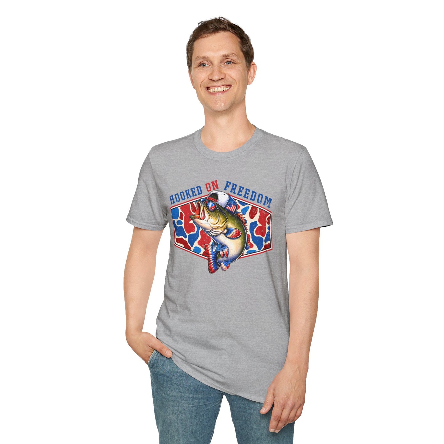 Hooked on Freedom Bass Fishing Tee