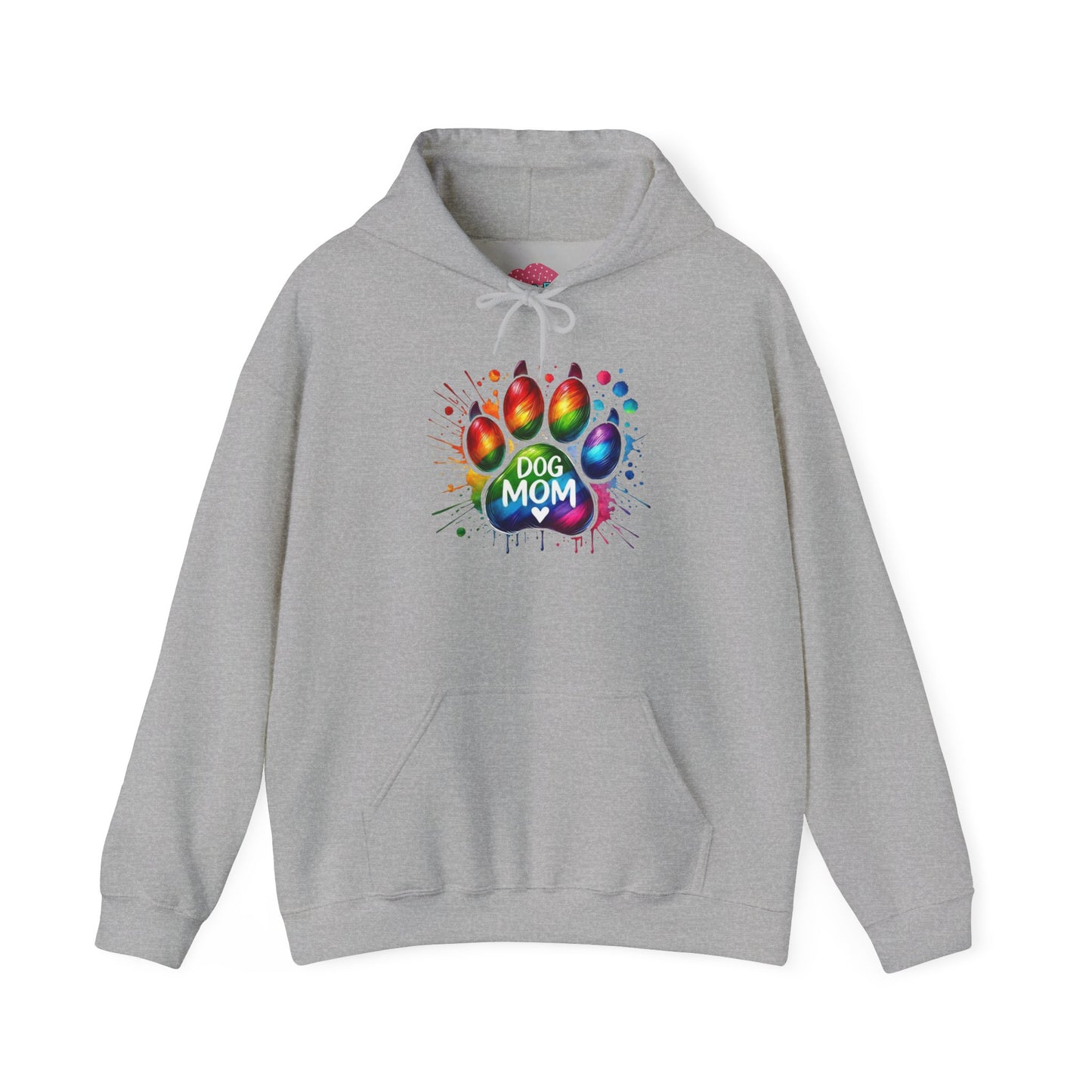 Dog Mom Rainbow Paw Print Hoodie