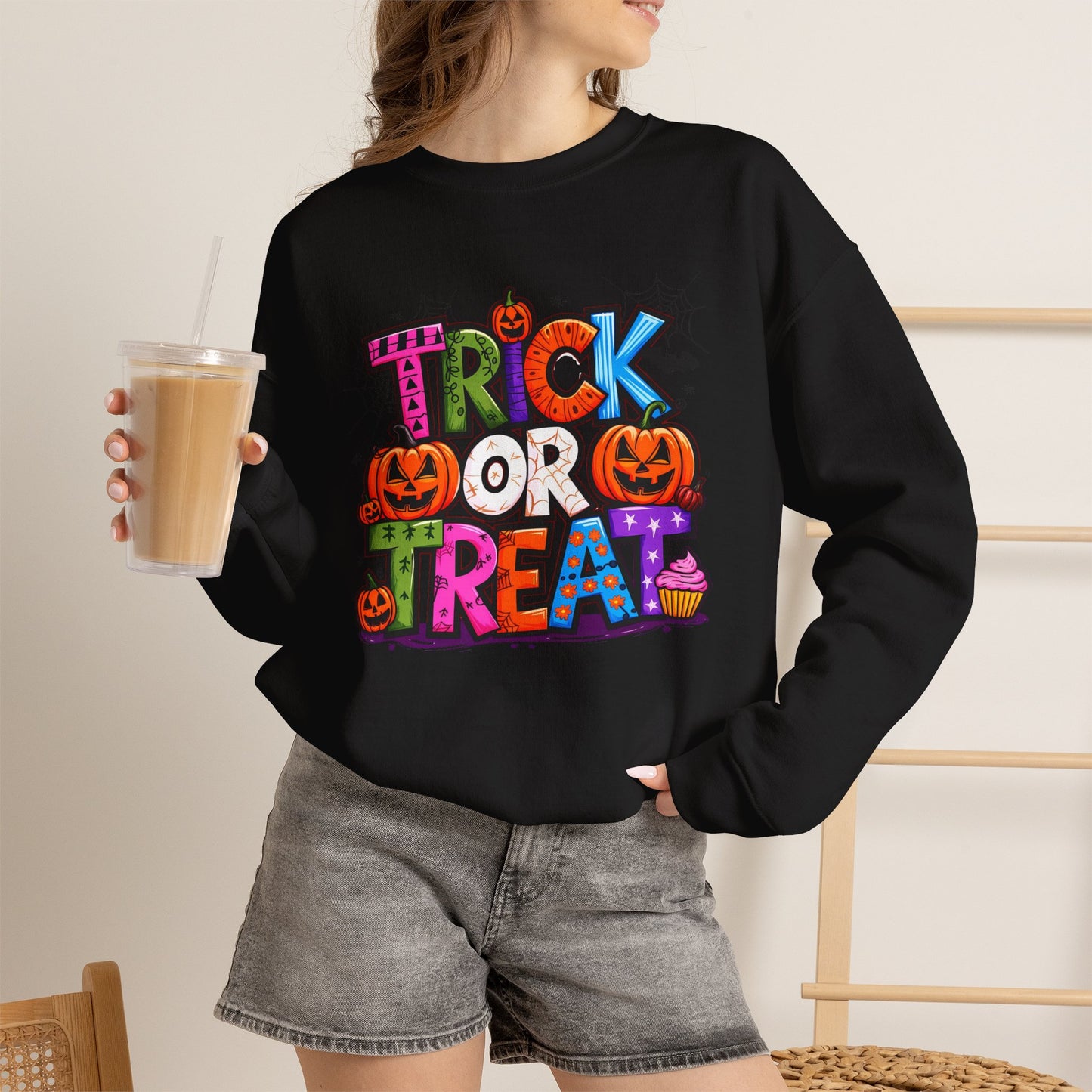 Halloween Trick or Treat Crewneck Sweatshirt
