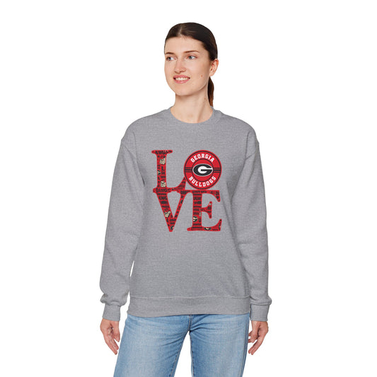 Georgia Bulldogs Love Crewneck Sweatshirt