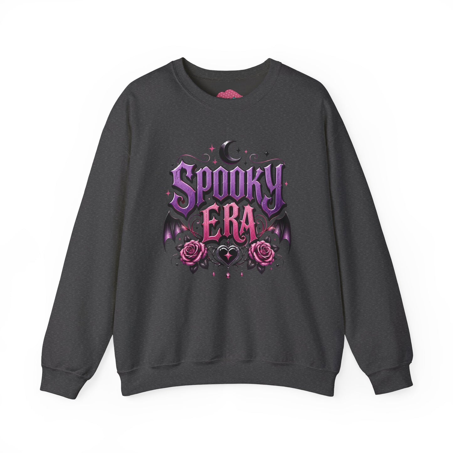 Spooky Era Sweatshirt — Gothic Moon, Bats & Roses Halloween Crewneck