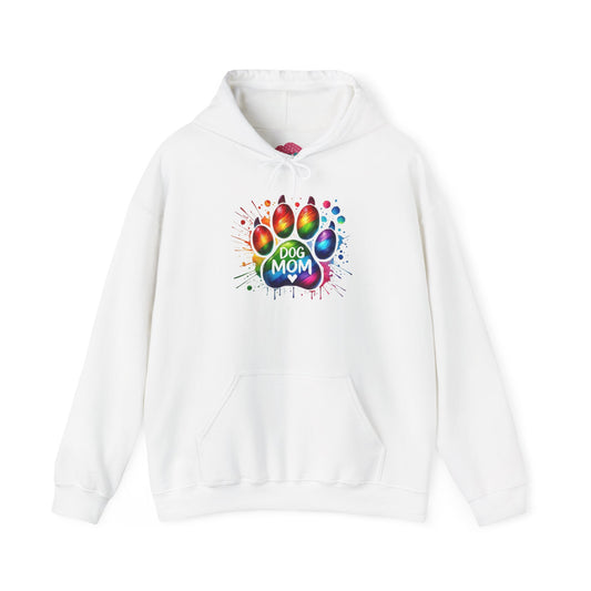 Dog Mom Rainbow Paw Print Hoodie