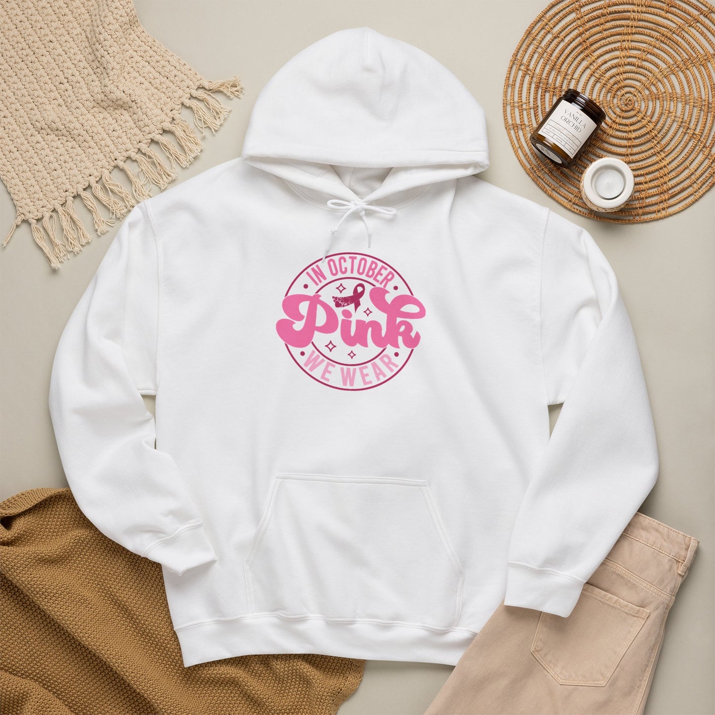 'In October We Wear Pink' Comfort Hoodie
