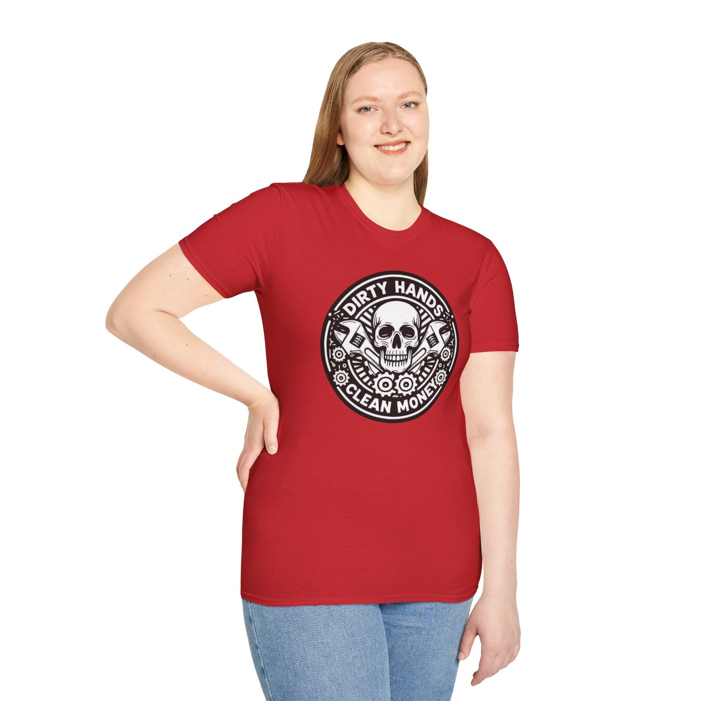 Dirty Hands, Clean Money Skull Unisex Graphic Tee