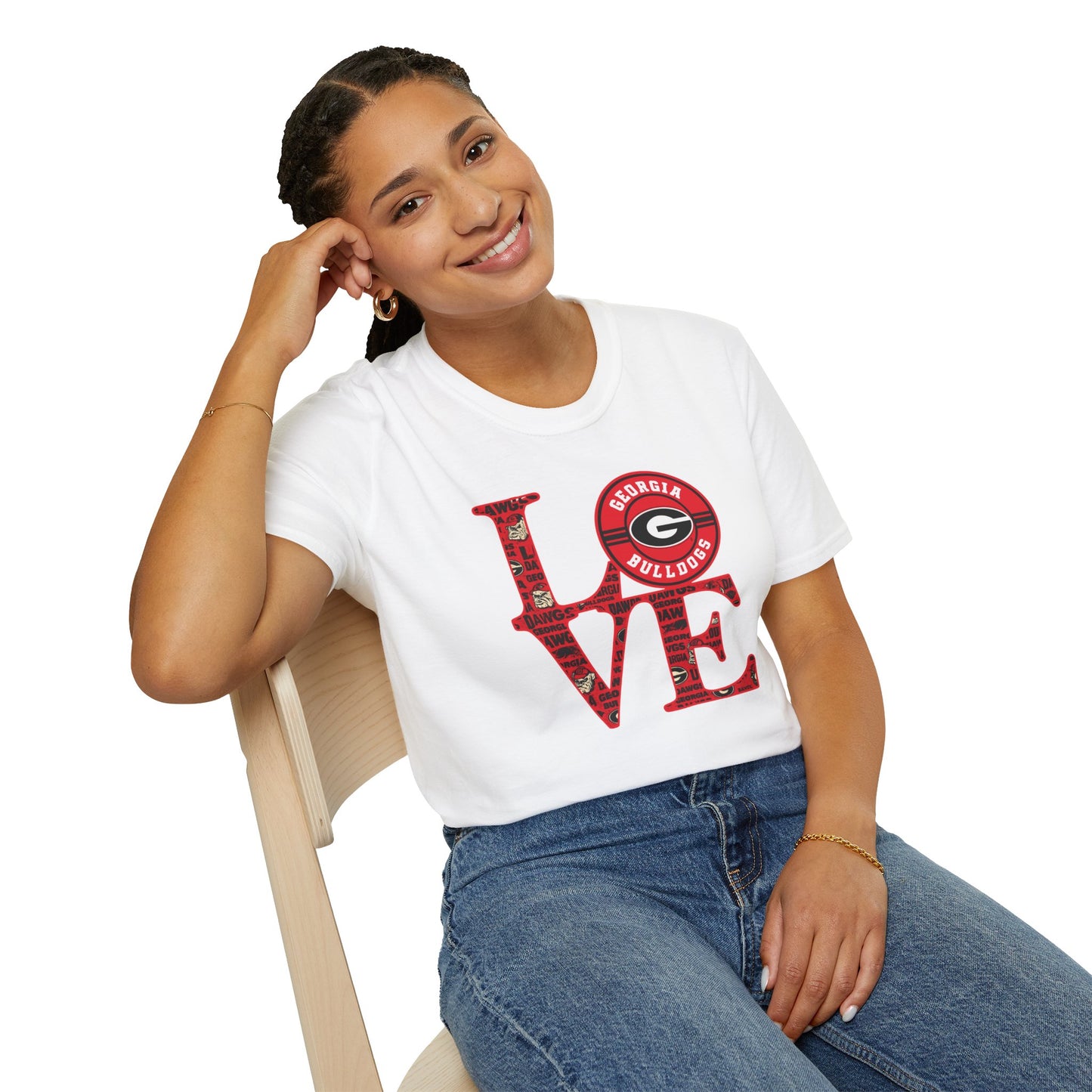 Georgia Bulldogs Love Unisex Soft Style Tee