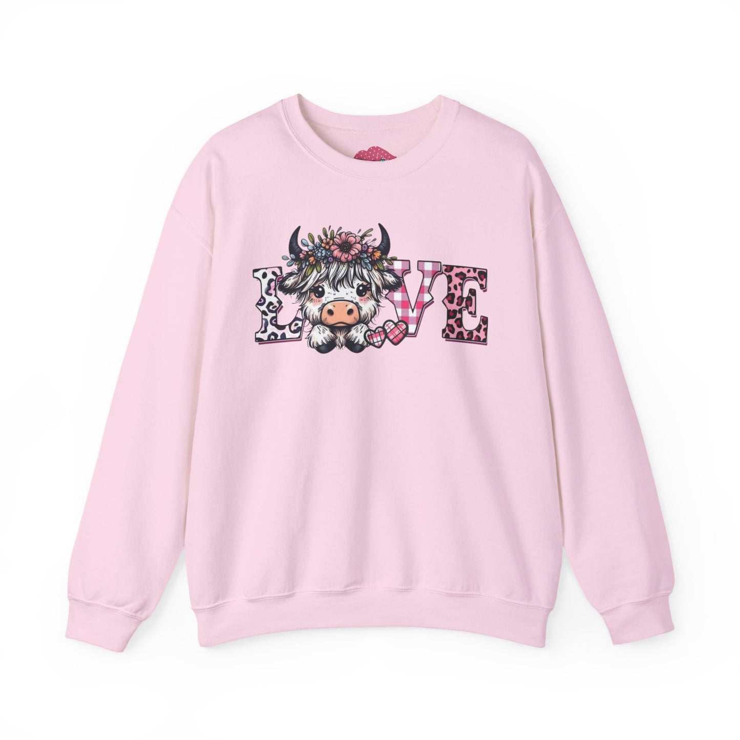 Floral Highland Cow Love Crewneck Sweatshirt