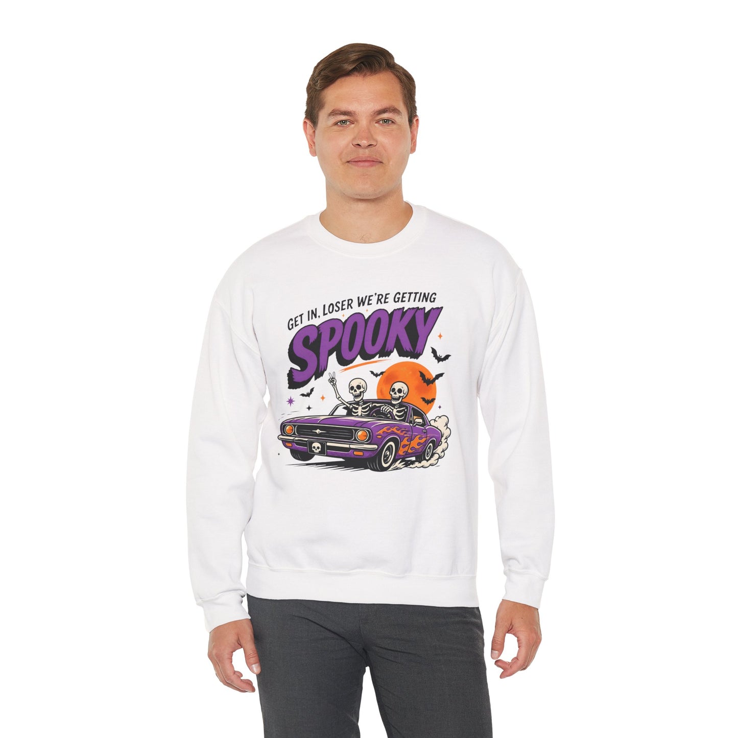 Spooky Roadtrip Sweatshirt — “Get In, Loser We’re Getting Spooky” Halloween Crewneck