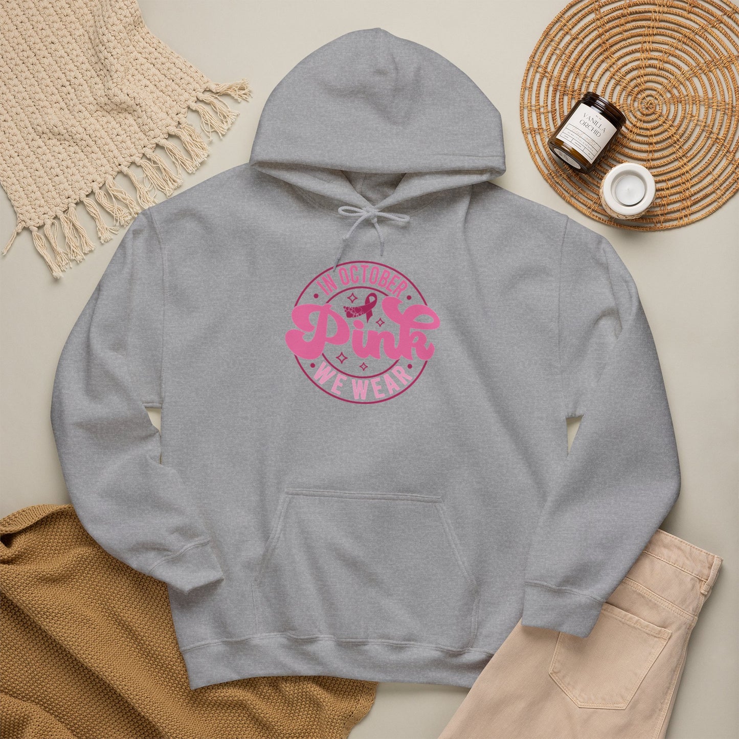 'In October We Wear Pink' Comfort Hoodie