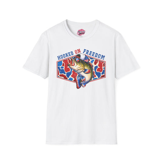 Hooked on Freedom Bass Fishing Tee