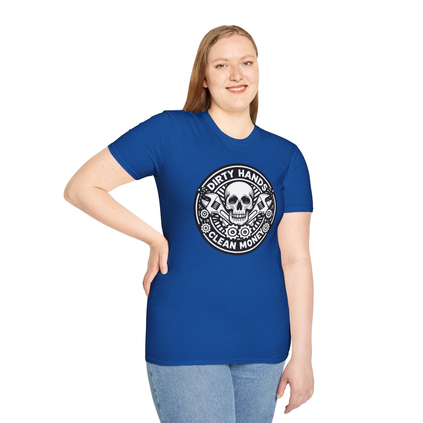 Dirty Hands, Clean Money Skull Unisex Graphic Tee