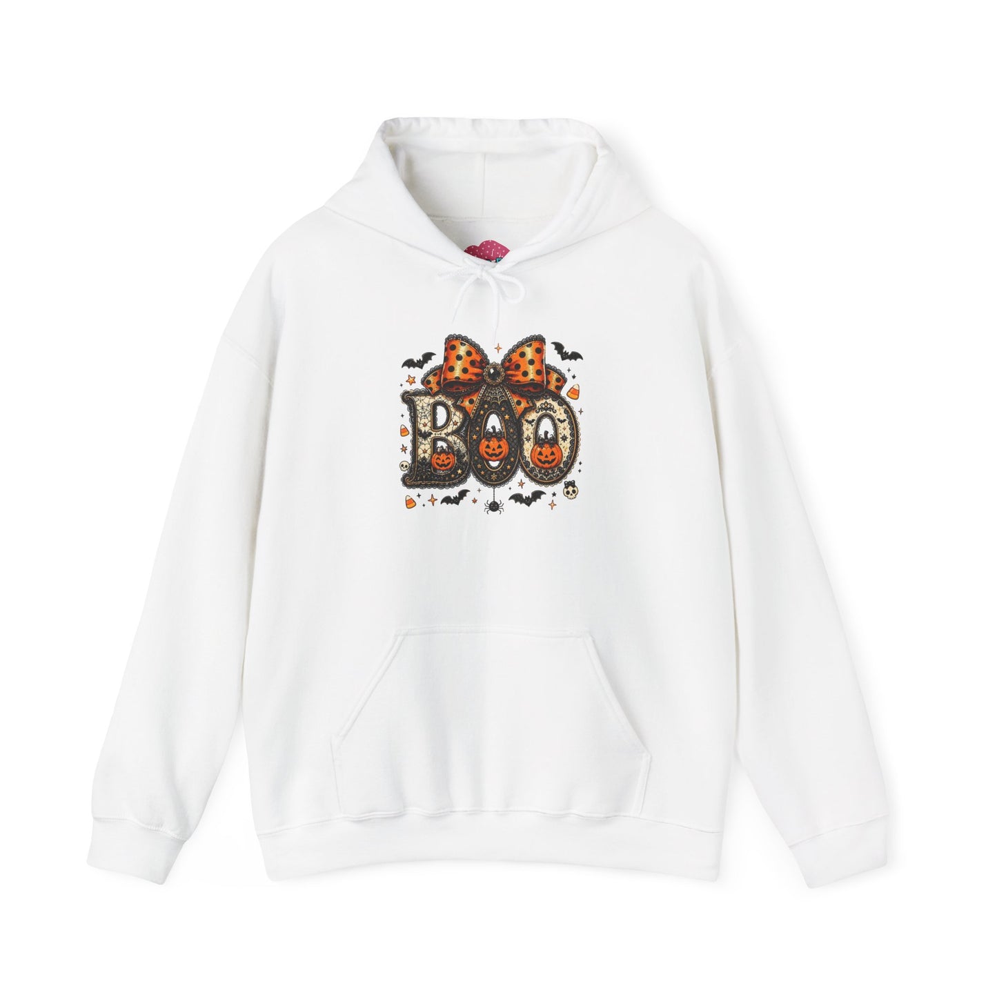 Halloween "Boo" Hoodie – Cute Leopard Bow Pumpkin Design