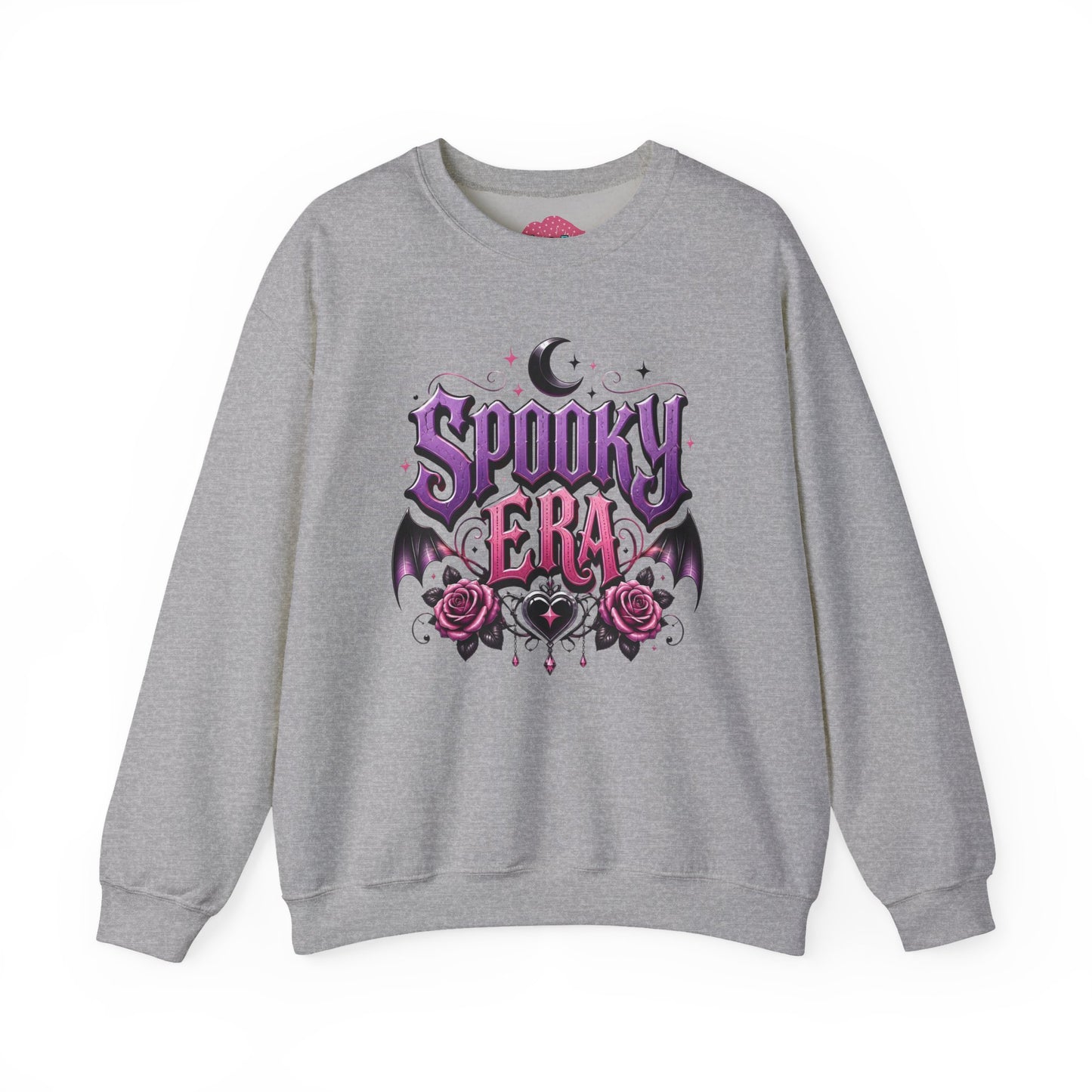 Spooky Era Sweatshirt — Gothic Moon, Bats & Roses Halloween Crewneck