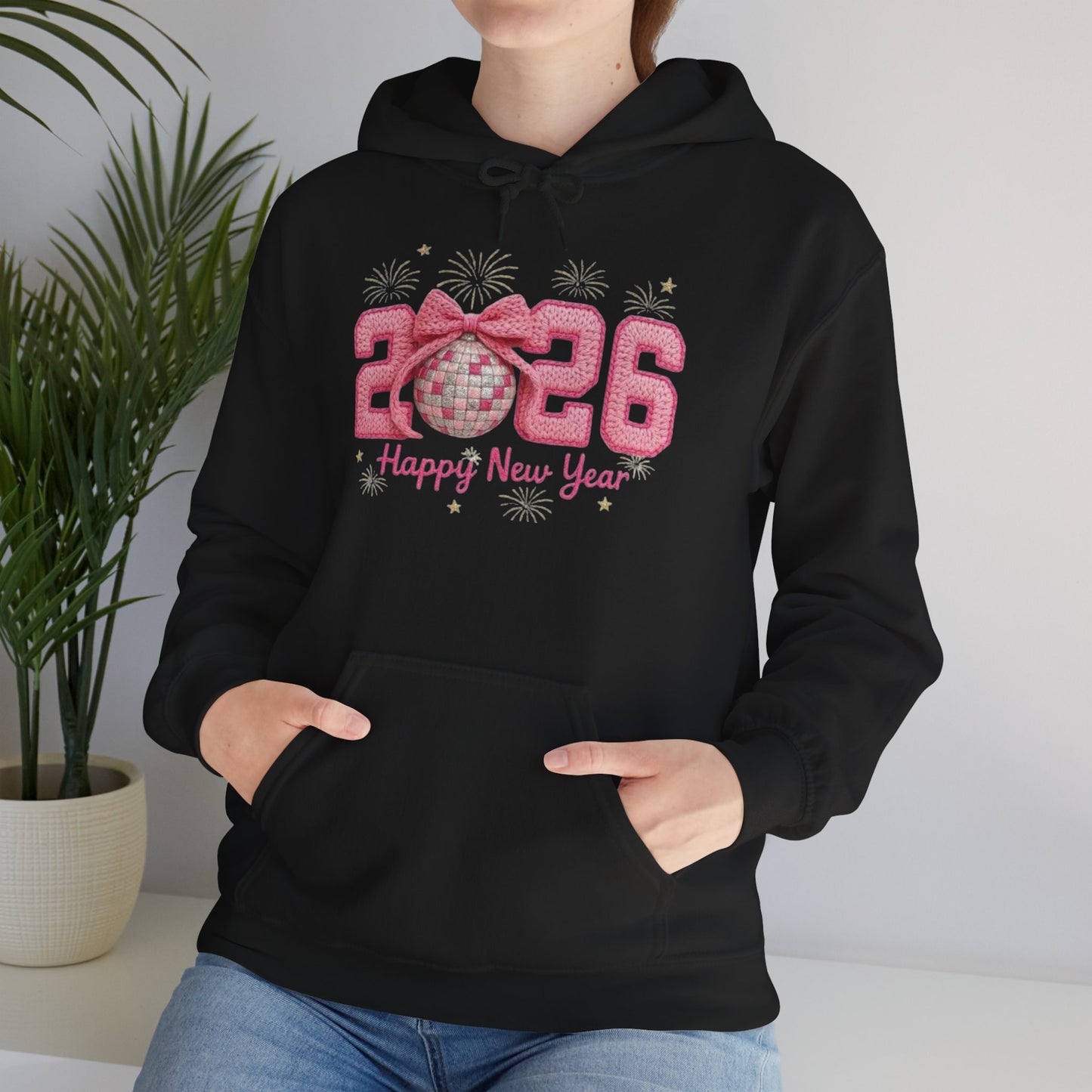2026 Pink Glitter New Year Unise Sweatshirt