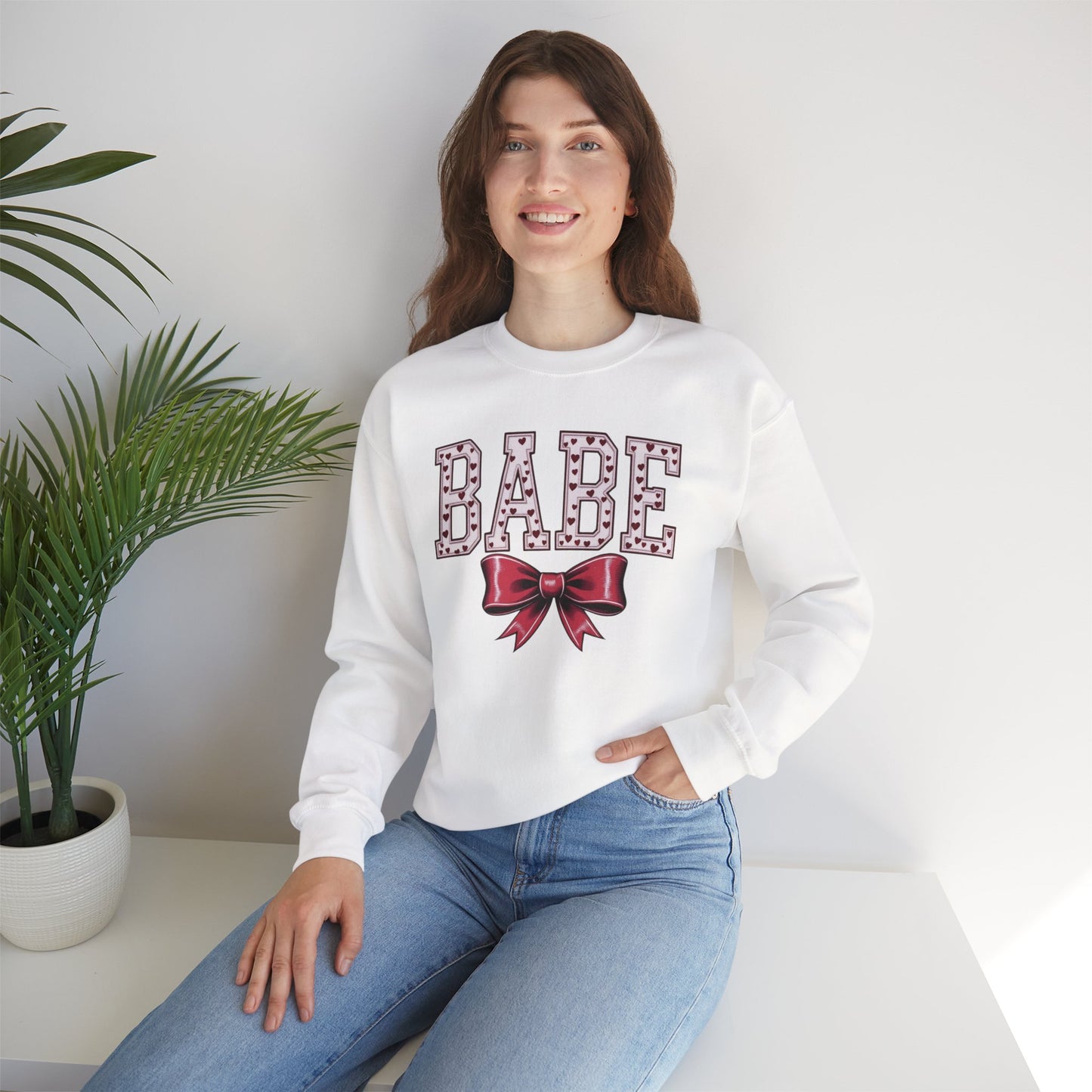 Babe Bow Crewneck Sweatshirt