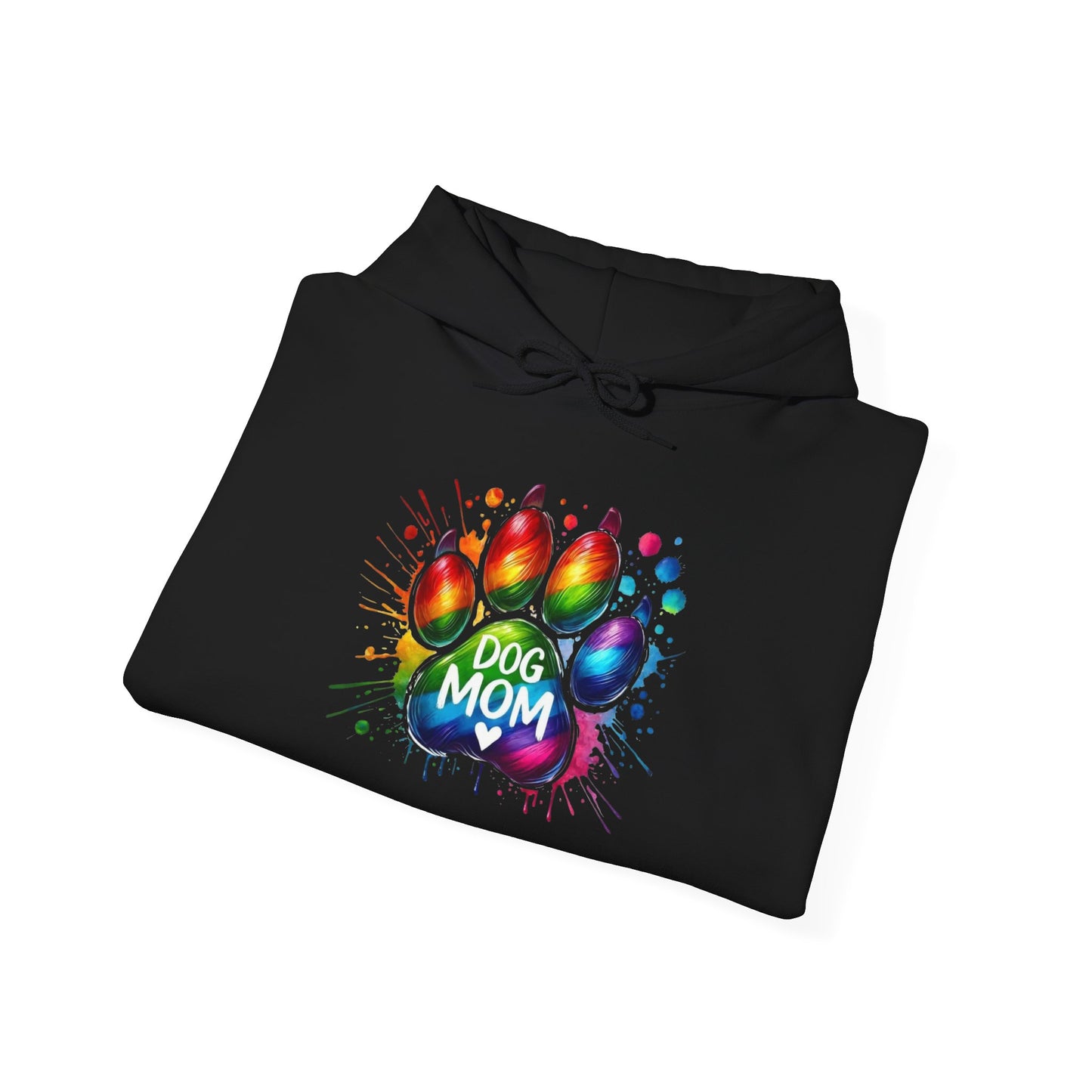 Dog Mom Rainbow Paw Print Hoodie